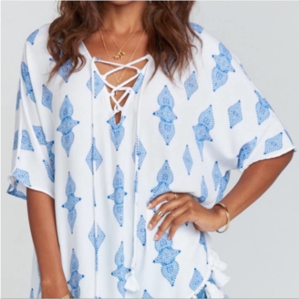 SHOW ME YOUR MUMU Tennessee Tassel Tunic in Baby Blue - Picture 3 of 10